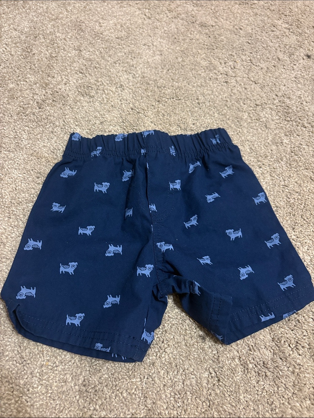 Carter's Navy Shorts with Light Blue Puppy Print